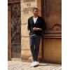 imagePJ PAUL JONES Mens Waffle Textured Cardigan Sweater Long Sleeve VNeck Knitted SweatersBlack
