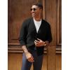 imagePJ PAUL JONES Mens Waffle Textured Cardigan Sweater Long Sleeve VNeck Knitted SweatersBlack