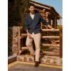 imagePJ PAUL JONES Mens Waffle Textured Cardigan Sweater Long Sleeve VNeck Knitted SweatersDark Grey