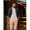 imagePJ PAUL JONES Mens Waffle Textured Cardigan Sweater Long Sleeve VNeck Knitted SweatersDark Grey