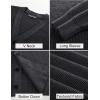 imagePJ PAUL JONES Mens Waffle Textured Cardigan Sweater Long Sleeve VNeck Knitted SweatersDark Grey
