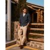 imagePJ PAUL JONES Mens Waffle Textured Cardigan Sweater Long Sleeve VNeck Knitted SweatersDark Grey