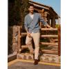 imagePJ PAUL JONES Mens Waffle Textured Cardigan Sweater Long Sleeve VNeck Knitted SweatersGrey