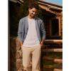 imagePJ PAUL JONES Mens Waffle Textured Cardigan Sweater Long Sleeve VNeck Knitted SweatersGrey
