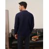 imagePJ PAUL JONES Mens Waffle Textured Cardigan Sweater Long Sleeve VNeck Knitted SweatersNavy Blue
