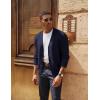 imagePJ PAUL JONES Mens Waffle Textured Cardigan Sweater Long Sleeve VNeck Knitted SweatersNavy Blue