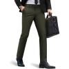 imagePJ PAUL JONES Mens Casual Pants Tapered Cropped Pants Stretch Twill Trousers Slacks with Slant PocketsArmy Green
