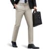 imagePJ PAUL JONES Mens Casual Pants Tapered Cropped Pants Stretch Twill Trousers Slacks with Slant PocketsBeige
