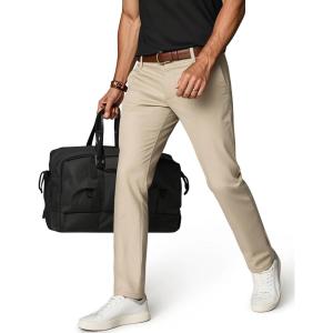 imagePJ PAUL JONES Mens Golf Pants Stretch Work Dress Pant Casual Classic Fit Lightweight Slacks Trousers with 5 PocketsKhaki