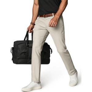 imagePJ PAUL JONES Mens Golf Pants Stretch Work Dress Pant Casual Classic Fit Lightweight Slacks Trousers with 5 PocketsLight Grey