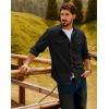 imagePJ PAUL JONES Mens Button Down Waffle Textured Shirt Casual Long Sleeve Wrinkle Free Untucked Shirts with Flap PocketsBlack