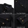 imagePJ PAUL JONES Mens Button Down Waffle Textured Shirt Casual Long Sleeve Wrinkle Free Untucked Shirts with Flap PocketsBlack