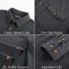 imagePJ PAUL JONES Mens Button Down Waffle Textured Shirt Casual Long Sleeve Wrinkle Free Untucked Shirts with Flap PocketsDark Gray