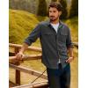 imagePJ PAUL JONES Mens Button Down Waffle Textured Shirt Casual Long Sleeve Wrinkle Free Untucked Shirts with Flap PocketsDark Gray