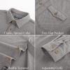 imagePJ PAUL JONES Mens Button Down Waffle Textured Shirt Casual Long Sleeve Wrinkle Free Untucked Shirts with Flap PocketsLight Gray