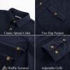 imagePJ PAUL JONES Mens Button Down Waffle Textured Shirt Casual Long Sleeve Wrinkle Free Untucked Shirts with Flap PocketsNavy Blue