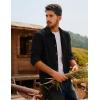 imagePJ PAUL JONES Mens Corduroy Shirts Casual Button Down Shirt Jacket Lightweight ShacketBlack