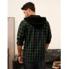 imagePJ PAUL JONES Mens Flannel Shirt Plaid Hoodie Casual Shirt Long Sleeve Lightweight Shirt JacketsHooded Green Black