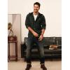 imagePJ PAUL JONES Mens Flannel Shirt Plaid Hoodie Casual Shirt Long Sleeve Lightweight Shirt JacketsHooded Green Black
