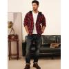 imagePJ PAUL JONES Mens Flannel Shirt Plaid Hoodie Casual Shirt Long Sleeve Lightweight Shirt JacketsHooded Red Black
