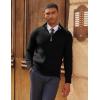 imagePJ PAUL JONES Men Quarter Zip Pullover Sweaters Casual Lightweight Knit Dress SweaterBlack