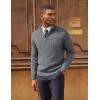 imagePJ PAUL JONES Men Quarter Zip Pullover Sweaters Casual Lightweight Knit Dress SweaterGray