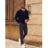 imagePJ PAUL JONES Men Quarter Zip Pullover Sweaters Casual Lightweight Knit Dress SweaterNavy Blue