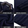 imagePJ PAUL JONES Men Quarter Zip Pullover Sweaters Casual Lightweight Knit Dress SweaterNavy Blue