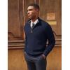 imagePJ PAUL JONES Men Quarter Zip Pullover Sweaters Casual Lightweight Knit Dress SweaterNavy Blue