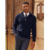 imagePJ PAUL JONES Men Quarter Zip Pullover Sweaters Casual Lightweight Knit Dress SweaterNavy Blue