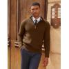 imagePJ PAUL JONES Men Quarter Zip Pullover Sweaters Casual Lightweight Knit Dress SweaterYellow Coffee