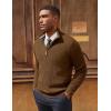 imagePJ PAUL JONES Men Quarter Zip Pullover Sweaters Casual Lightweight Knit Dress SweaterYellow Coffee