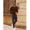 imagePJ PAUL JONES Men Quarter Zip Pullover Sweaters Casual Lightweight Knit Dress SweaterYellow Coffee