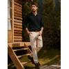 imagePJ PAUL JONES Men Sweaters V Neck Cable Knit Sweater Fall Casual Slim Fit PulloverBlack
