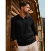 imagePJ PAUL JONES Men Sweaters V Neck Cable Knit Sweater Fall Casual Slim Fit PulloverBlack