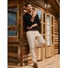 imagePJ PAUL JONES Men Sweaters V Neck Cable Knit Sweater Fall Casual Slim Fit PulloverBlack