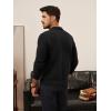 imagePJ PAUL JONES Men Sweaters V Neck Cable Knit Sweater Fall Casual Slim Fit PulloverBlack