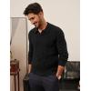 imagePJ PAUL JONES Men Sweaters V Neck Cable Knit Sweater Fall Casual Slim Fit PulloverBlack