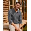 imagePJ PAUL JONES Men Sweaters V Neck Cable Knit Sweater Fall Casual Slim Fit PulloverGray