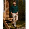 imagePJ PAUL JONES Men Sweaters V Neck Cable Knit Sweater Fall Casual Slim Fit PulloverGreen