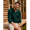 imagePJ PAUL JONES Men Sweaters V Neck Cable Knit Sweater Fall Casual Slim Fit PulloverGreen