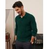 imagePJ PAUL JONES Men Sweaters V Neck Cable Knit Sweater Fall Casual Slim Fit PulloverGreen