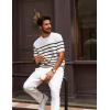 imagePJ PAUL JONES Mens Casual TShirts Classic Short Sleeve Knit Tees Crewneck Solid Tee ShirtsWhitestriped