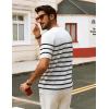imagePJ PAUL JONES Mens Casual TShirts Classic Short Sleeve Knit Tees Crewneck Solid Tee ShirtsWhitestriped