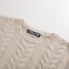 imagePJ PAUL JONES Mens Crewneck Sweater Cable Knit Pullover Sweaters Textured Long Sleeve Winter SweatersApricot