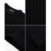 imagePJ PAUL JONES Mens Crewneck Sweater Casual Textured Knitted Pullover Long Sleeves Pullover Sweaters Winter SweaterBlack
