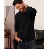 imagePJ PAUL JONES Mens Crewneck Sweater Casual Textured Knitted Pullover Long Sleeves Pullover Sweaters Winter SweaterBlack