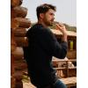 imagePJ PAUL JONES Mens Crewneck Sweater Casual Textured Knitted Pullover Long Sleeves Pullover Sweaters Winter SweaterBlack
