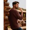 imagePJ PAUL JONES Mens Crewneck Sweater Casual Textured Knitted Pullover Long Sleeves Pullover Sweaters Winter SweaterCoffee