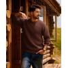 imagePJ PAUL JONES Mens Crewneck Sweater Casual Textured Knitted Pullover Long Sleeves Pullover Sweaters Winter SweaterCoffee
